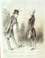 Litho Daumier Honoré Types Parisiens' Planche N°1 Signée 1838 - Stiche & Gravuren