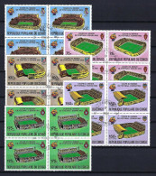 KONGO Komplettsatz Mi-Nr. 736 - 740 Im Viererblock Fußball WM Spanien 1982 Gestempelt - Siehe Bild - Oblitérés