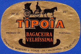 Brandy Label, Portugal - Bagaceira Velhissima TIPOIA -|- Valadares, Vila Nova De Gaia - Alcoholes Y Licores