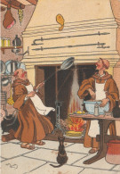 CPSM Moine Faisant Sauter Des Crêpes Chandeleur Illustrateur Harry ELLIOT - BARRE-DAYEZ 1171 A - Barday