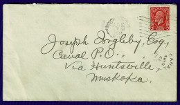 Ref 1650 - 1932 Canada Cover 3c Rate Toronto To Canal Post Office Via Huntsville Muskoka - Lettres & Documents