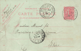 CP. 30 6 05. BRIDES LES BAINS. SAVOIE. BOITE RURALE B =  LA THUILE. POUR MONTSEVEROUX ISERE         /  2 - 1877-1920: Periodo Semi Moderno