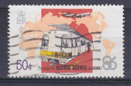 Hong Kong 1986 Mi. 487, 50c. Weltaustellung EXPO '86 U-Bahn, Flugzeug - Usados