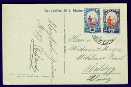 Ref 1650 - Early Postcard - San Marino Italy 30c Rate To Switzerland - Storia Postale