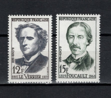 France 1958 Space, Le Verrier, Foucault 2 Stamps MNH - Europa