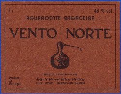 Brandy Label, Portugal - Aguardente Bagaceira VENTO NORTE -|- Sobrado, Valongo - Alcohols & Spirits