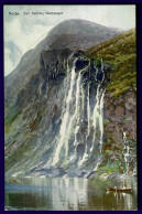 Ref 1650 - Early Norway Postcard - Syv Sostre Waterfalls - Geiranger - Norvège