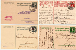 Schweiz Suisse 1909/1921: Postkarte Carte Postale & UPU - 4 Karten Mit ⊙ Jeu De 4 Entiers ⊙ / Set Of 4 Cards Used - Postwaardestukken