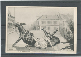 ANES - A LA CAMPAGNE - MAITRE ALIBORON DÉPOSE SON FARDEAU QUAND BON LUI SEMBLE  -ILLUS . CRAUSAZ - Donkeys