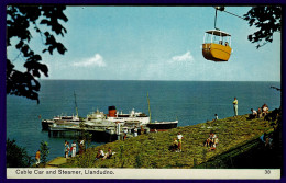 Ref 1650 - Bamforth Postcard - Cable Car & Steamer - Llandudno Caernarvonshire Wales - Caernarvonshire