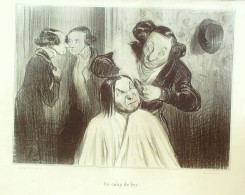 Litho Daumier Honoré Types Parisiens' Un Coup De Feu Planche N°5 Signée 1838 - Prints & Engravings