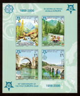 Bosnia Serbia 2005 50 Years Anniversary Europa CEPT Bridges Rafting Nature Rivers IMPERFORATED Block Souvenir Sheet MNH - Bosnie-Herzegovine