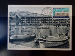 Sète Bateaux De Pêche à Quai, Oblitération 1er Jour Du 29/03/1958 Carte Moderne - 1950-1959