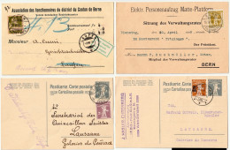 Schweiz Suisse 1909/1921: Postkarte Carte Postale & UPU - 4 Karten Mit ⊙ Jeu De 4 Entiers ⊙ / Set Of 4 Cards Used - Cartas & Documentos
