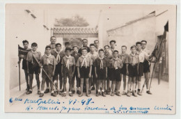 CARTE PHOTO ( PAUL JUENIN MONTPELLIER ) - RASSEMBLEMENT DE SCOUTS DE MONTPELLIER  LA VI ème PROMOTION DE 1947- 1948 - - Montpellier