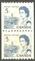 951 Canada 1967 #468 Queen Elizabeth Karsh Issue 5c Bleu Blue Roulette Coil PAIR MNH ** Neuf SC (467) - Königshäuser, Adel