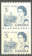 951 Canada 1967 #468 Queen Elizabeth Karsh Issue 5c Bleu Blue Roulette Coil PAIR MNH ** Neuf SC (467) - Familias Reales