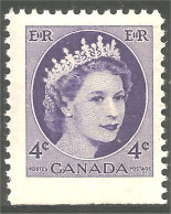 951 Canada 1954 #340a Queen Elizabeth Wilding Portrait Booklet Stamp 4c Violet MNH ** Neuf SC (458c) - Nuevos