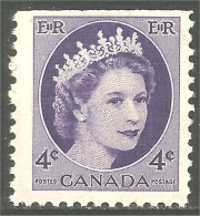 951 Canada 1954 #340a Queen Elizabeth Wilding Portrait Booklet Stamp 4c Violet MNH ** Neuf SC (458b) - Nuevos