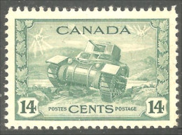 951 Canada 1942 #259 George VI 14c Vert Green Ram Tank War Issue MH * Neuf CV $12.00 VF (451) - Nuevos