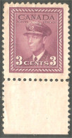 951 Canada 1942 #252 Roi King George VI 3c Rose Violet War Issue MNH ** Neuf SC (450b) - Nuevos