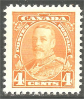 951 Canada 1935 #220 Roi King George V Pictorial Issue 4c Yellow Jaune MH * Neuf VF (437) - Unused Stamps