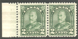 951 Canada 1930 #164 Roi King George V Arch Leaf Issue 2c Vert Green Margin PAIR MNH ** Neuf SC (428b) - Ongebruikt