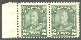 951 Canada 1930 #164 Roi King George V Arch Leaf Issue 2c Vert Green Margin PAIR **/* (428a) - Nuevos