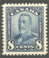 951 Canada 1928 #153 Roi King George V Scroll Issue 8c Blue Bleu MH * Neuf CV $25.00 VF (425) - Ongebruikt