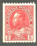 951 Canada 1915 #132 Roi King George V 2c Coil Roulette Perf 12 Horizontal MH * Neuf CV $60.00 VF (416) - Ongebruikt