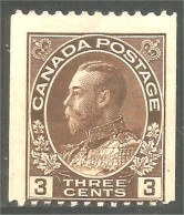 951 Canada 1915 #134 Roi King George V 3c Coil Roulette Perf 12 Horizontal MH * Neuf CV $15.00 F-VF (420) - Unused Stamps