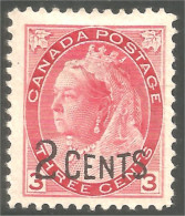 951 Canada 1899 #88 Provisional 2c On 3c Numeral Issue MH * Neuf CV $35.00 F-VF (412) - Nuevos