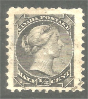 951 Canada 1882 #34 Queen Victoria Small Queen Petite Reine Black Noir Halfpenny CV $12.00 (406) - Used Stamps