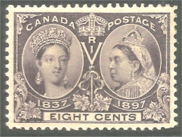 951 Canada 1897 #56 Queen Victoria Diamond Jubilee 8c Violet MH * Neuf CV $200.00 VF (407) - Neufs