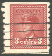 951 Canada 1942 George VI War Issue 3c Carmine Roulette Coil (363) - Used Stamps