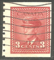 951 Canada 1942 George VI War Issue 3c Carmin Roulette Coil (364) - Gebruikt