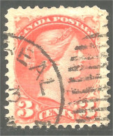 951 Canada 1870 Queen Victoria 3c Orange Montreal Print (351) - Used Stamps