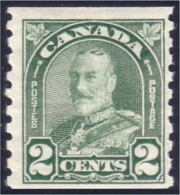 951 Canada George V Arch/Leaf 2c Vert Green Coil Roulette MNH ** Neuf SC (252) - Ongebruikt