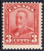 951 Canada George V Scroll 3c Carmine MNH ** Neuf SC (238) - Unused Stamps