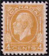 951 Canada 1932 George V Medallion 4c Ochre VF TB SC #198 CV $75 MLH * Neuf CH Légère (190) - Ongebruikt