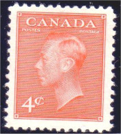 951 Canada 1951 George VI POSTES-POSTAGE 4c Orange MNH ** Neuf SC (174) - Ongebruikt