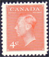 951 Canada 1951 George VI POSTES-POSTAGE 4c Orange MNH ** Neuf SC (172) - Nuevos