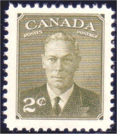 951 Canada 1951 George VI POSTES-POSTAGE 2c Vert Olive Green MNH ** Neuf SC (171) - Ongebruikt