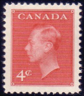 951 Canada 1950 George VI POSTES-POSTAGE Omitted 4c Carmine MH * Neuf (154) - Unused Stamps