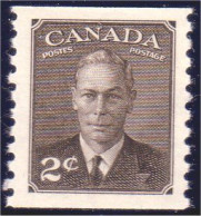 951 Canada 1950 George VI POSTES-POSTAGE 2c Sepia Coil Roulette MNH ** Neuf SC (163) - Ongebruikt