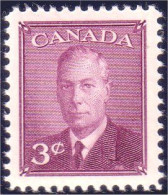 951 Canada 1950 George VI POSTES-POSTAGE Omitted 3c Rose Violet MNH ** Neuf SC (152b) - Koniklijke Families