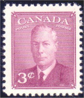 951 Canada 1949 George VI POSTES-POSTAGE 3c Rose Violet MNH ** Neuf SC (147) - Familles Royales