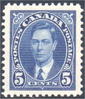 951 Canada 1937 George VI Mufti Issue 5c Bleu Blue MH * Neuf (115) - Ungebraucht