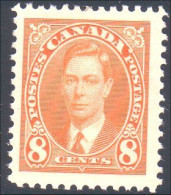 951 Canada 1937 George VI Mufti Issue 8c Orange MH * Neuf (116) - Neufs