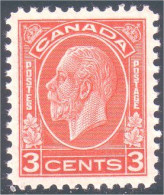 951 Canada 1932 George V Medallion Issue 3c Red Rouge MNH ** Neuf SC (78) - Unused Stamps